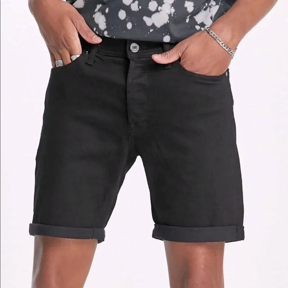 Jack and Jones Denim Black Shorts NWT​​​ - Picture 1 of 8